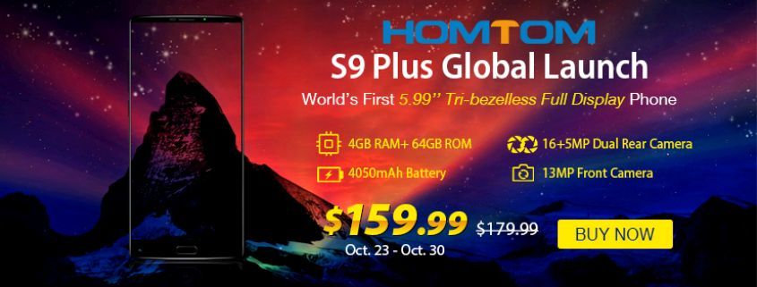HOMTOM S9 Plus: первый в мире 5,99-дюймовый безрамочный смартфон!