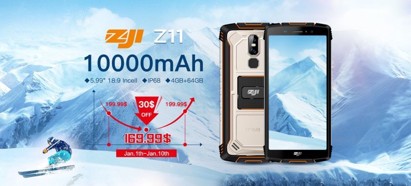 Мощный смартфон ZOJI Z11 (10000mAh Rugged) всего за 169,99$!