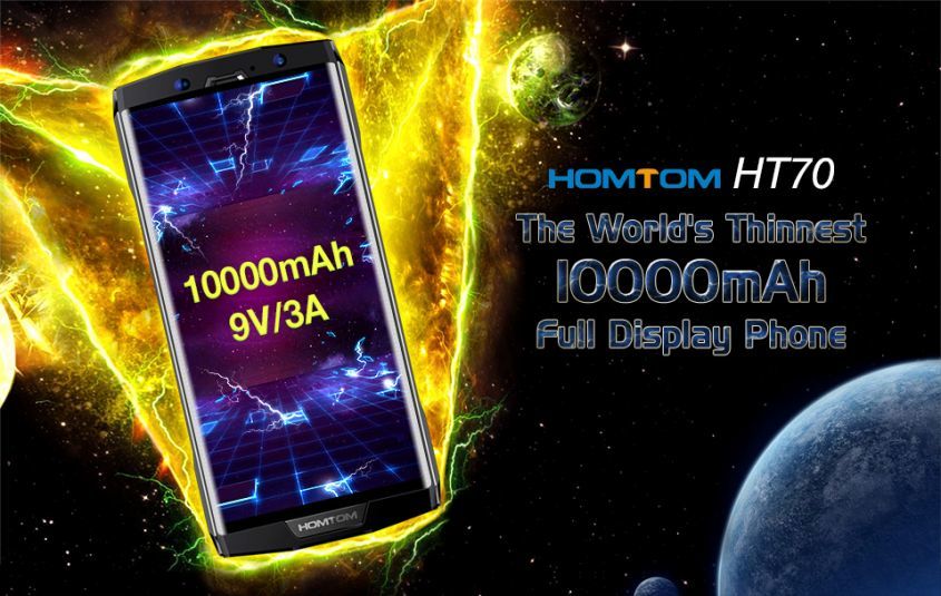 HOMTOM HT70 - самый тонкий в мире телефон с мощной зарядкой 10 000mAh и большим дисплеем!