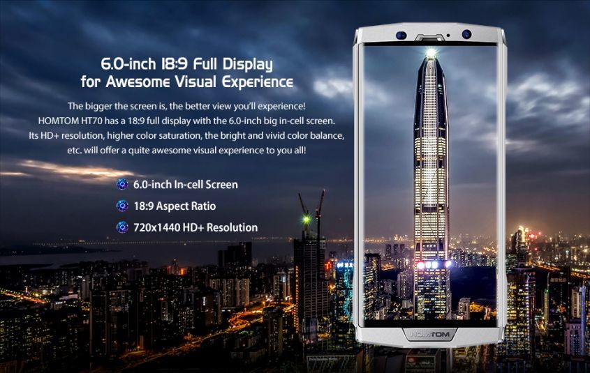 HOMTOM HT70 - самый тонкий в мире телефон с мощной зарядкой 10 000mAh и большим дисплеем!